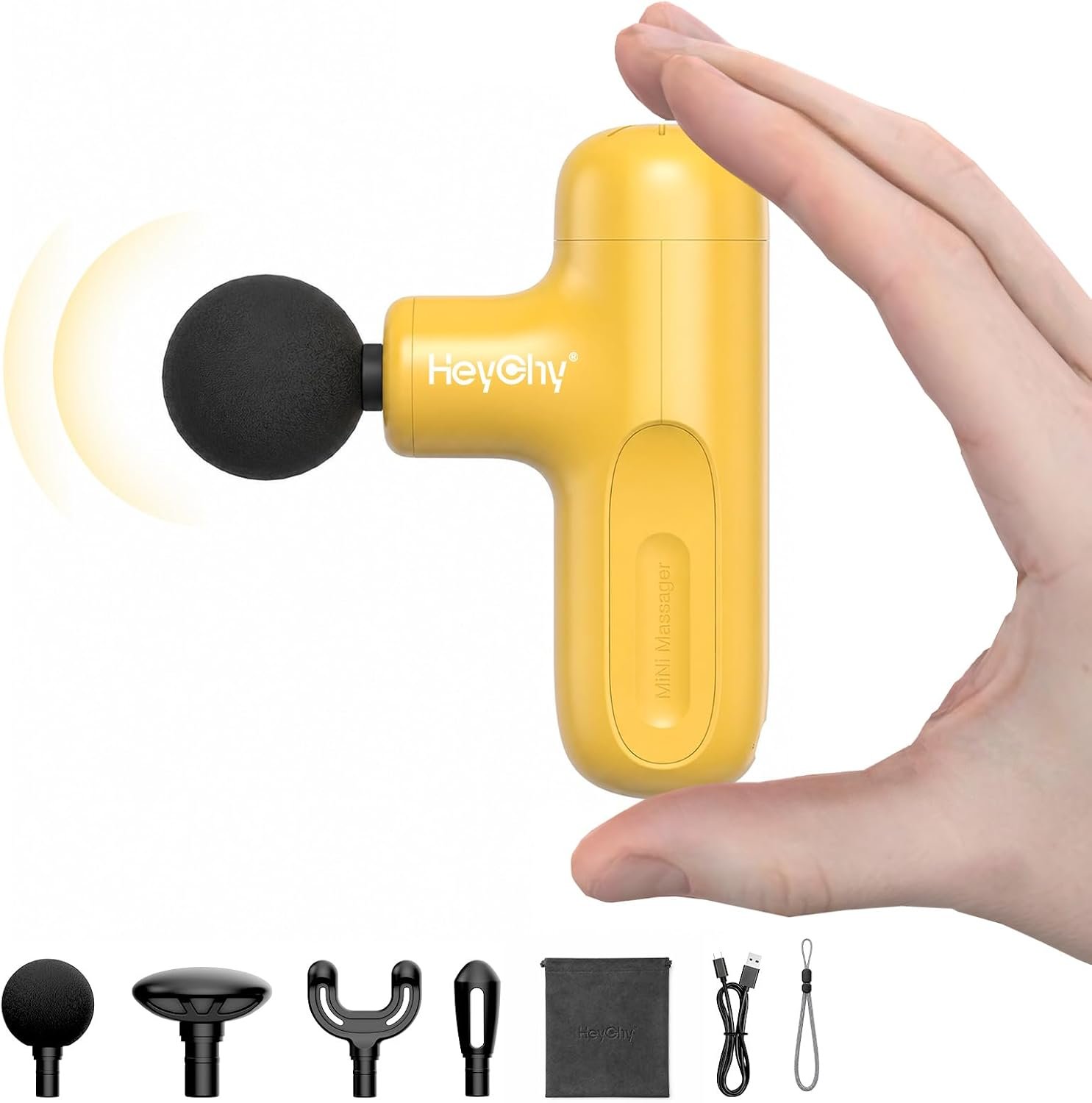 HEYCHY Super Mini Massage Gun Deep Tissue Portable Muscle Massager, 3000RPM