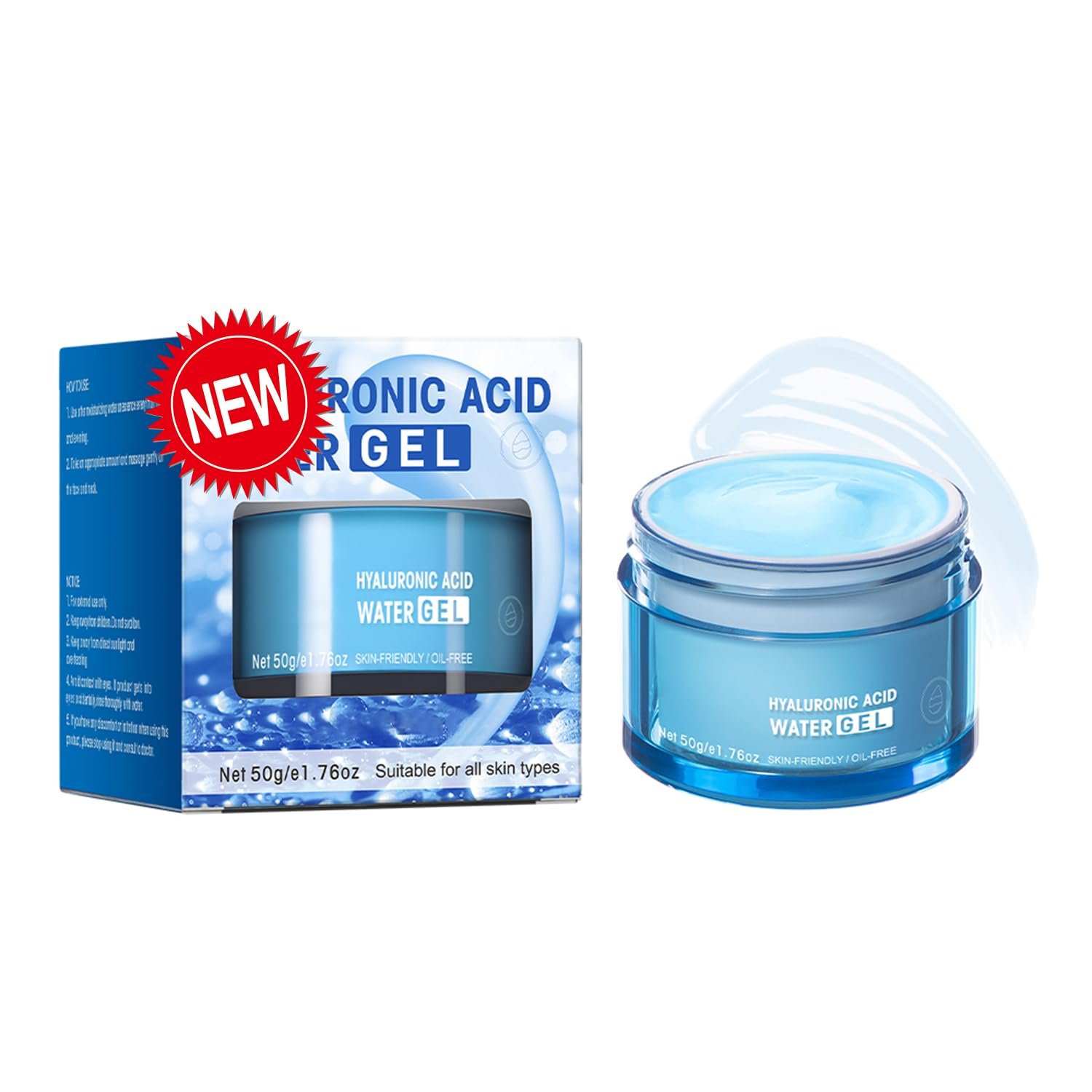 Hydro Boost Hyaluronic Acid Moisturizing Water Gel, Face Moisturizer For Oil Skin, Hyaluronic Acid Formula Combined With Water,Lightweight and Long-lasting Hydration-1.76Oz (Water Gel)