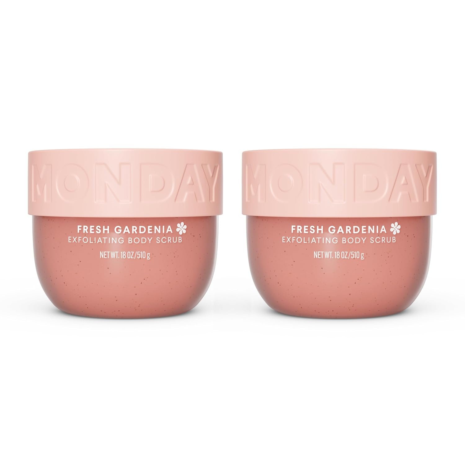MONDAY Haircare EXFOLIATING Body Scrub – Fresh Gardenia Scent with Shea Butter & Coconut Oil, 18 oz (Pack of 2)