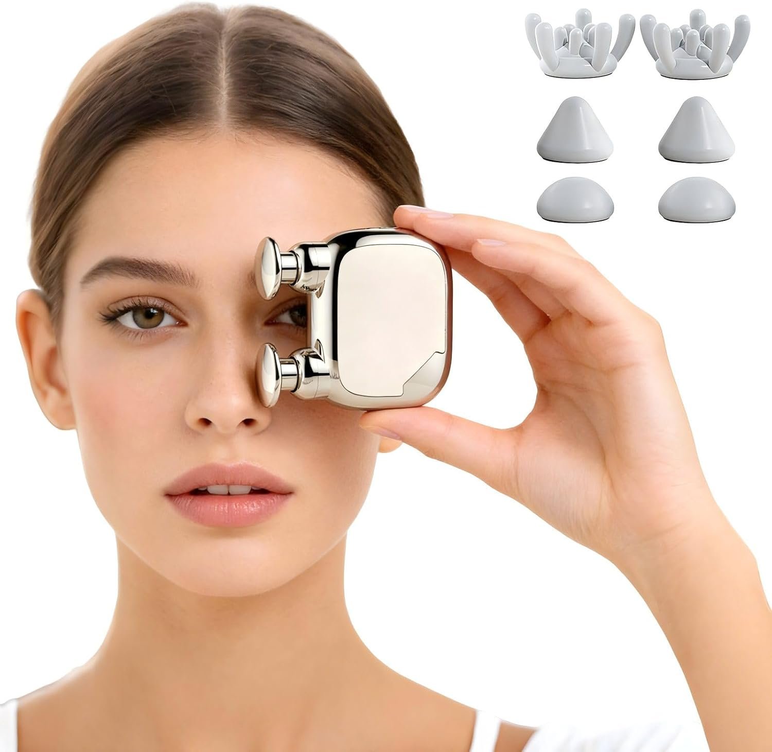 Dual-Head Mini Massage Gun, High-Power Portable Handheld Massager with 6 Massage Heads, Compact Quiet Design for Full-Body Use, Suitable for Travel & Office Use, Gift for Men & Women,