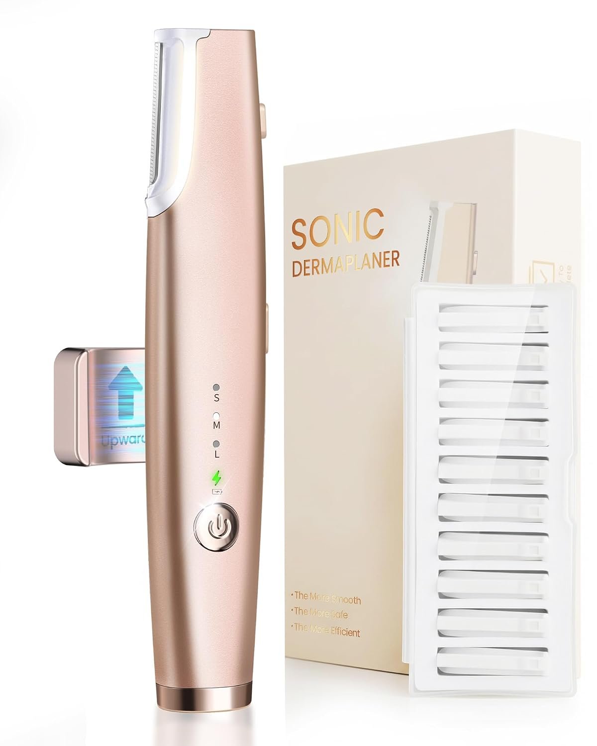 Sonic Dermaplane Razor for Women Face, LED Rechargeable Dermaplane Tool