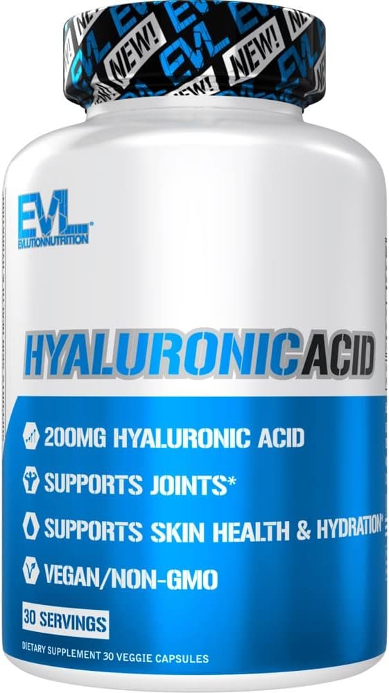 Evlution EVL Hyaluronic Acid – 200mg Hyaluronic Acid Capsules – 30 Servings