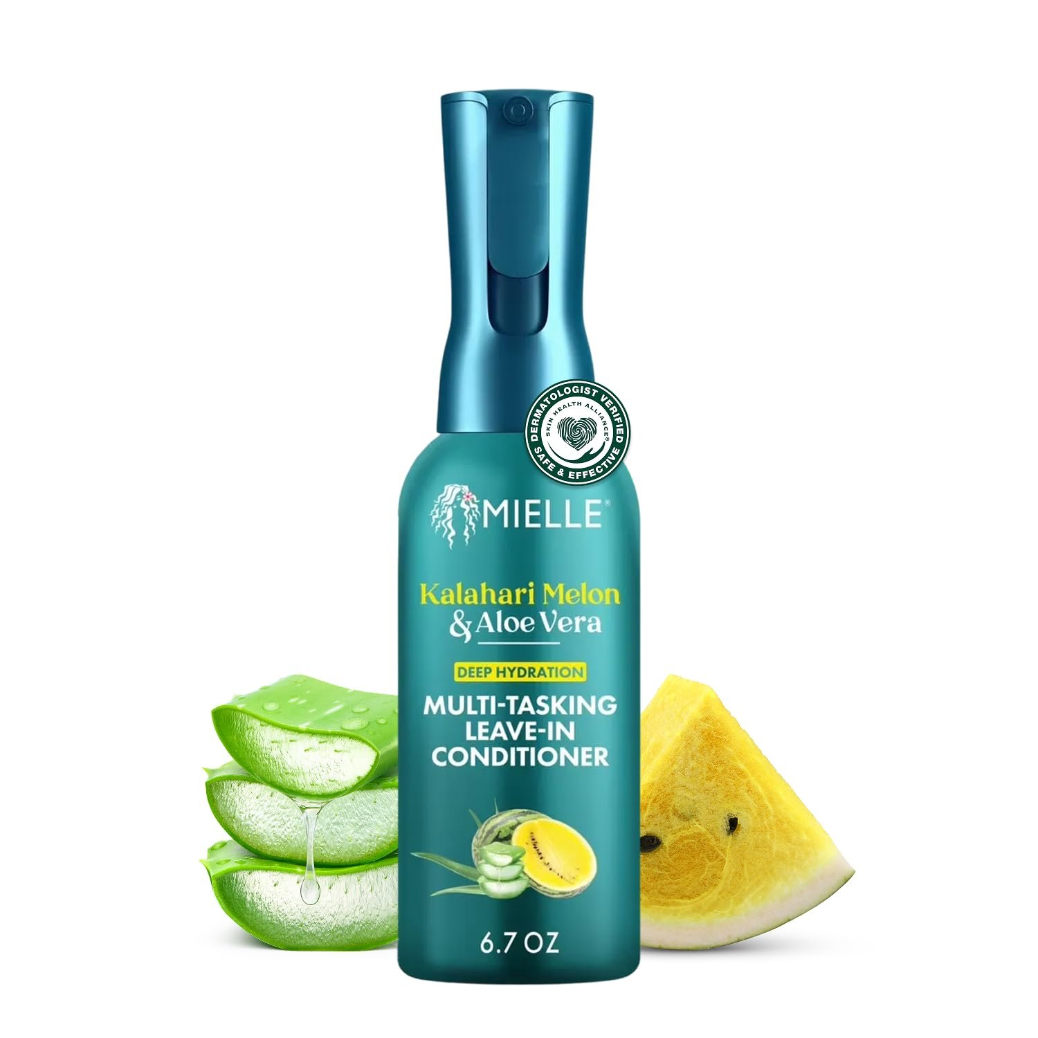 Mielle Organics Kalahari Melon & Aloe Vera Multi-Tasking Leave In Conditioner Spray – 3-in-1 Hair Detangler Spray, Curl Refresher & Moisturizer for Dry, Curly & Textured Hair, 6.7 Ounce