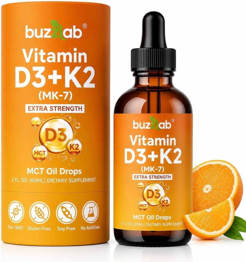 Maximum Strength D3 K2 5000 IU Drops with Organic MCT – Bone & Immune