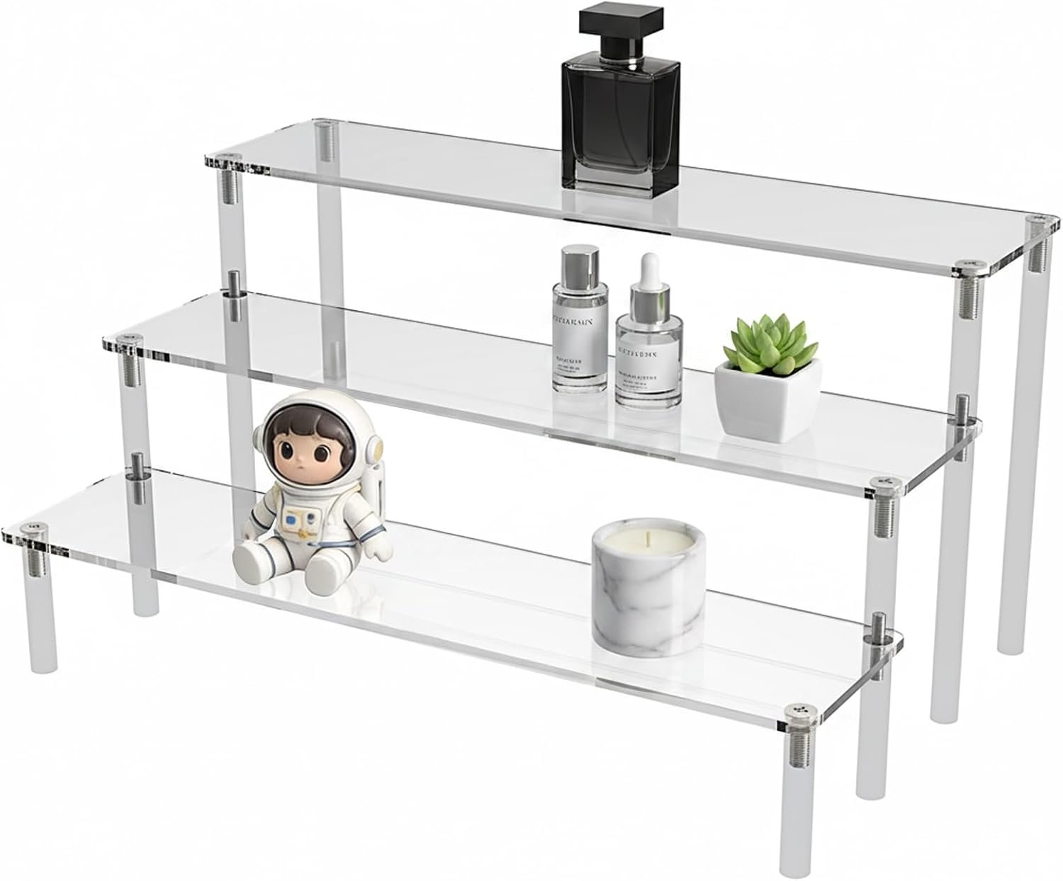 Acrylic Perfume Organizer Stand 3-Tier Clear Display for Vanity & Home