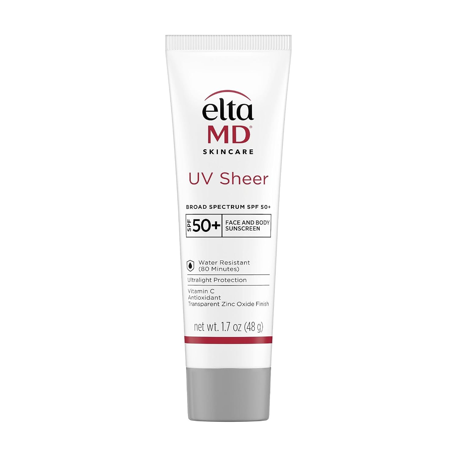 EltaMD UV Sheer Face and Body Sunscreen with Zinc Oxide, SPF 50+, 1.7 oz