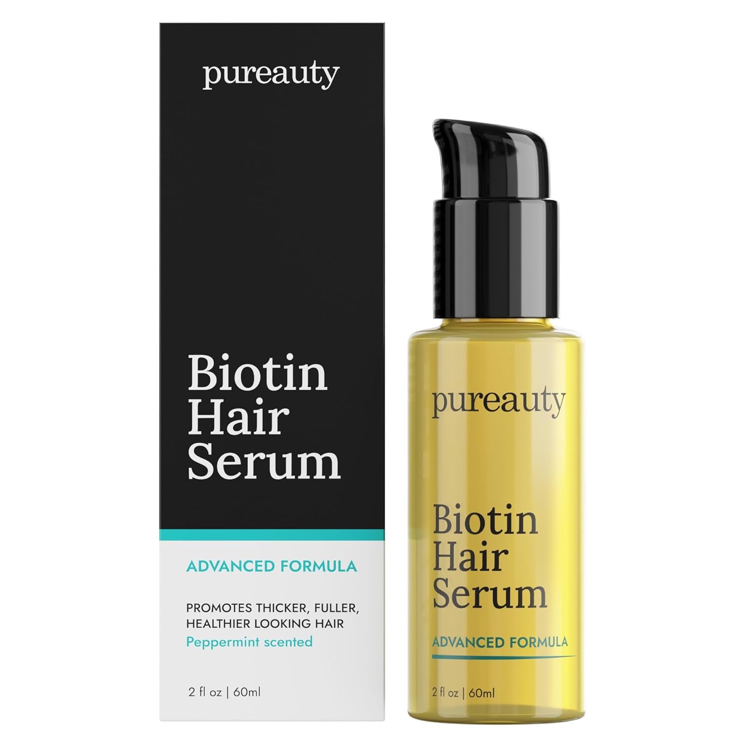 Pureauty Naturals Biotin Hair Growth Serum for Women & Men, 2 fl oz