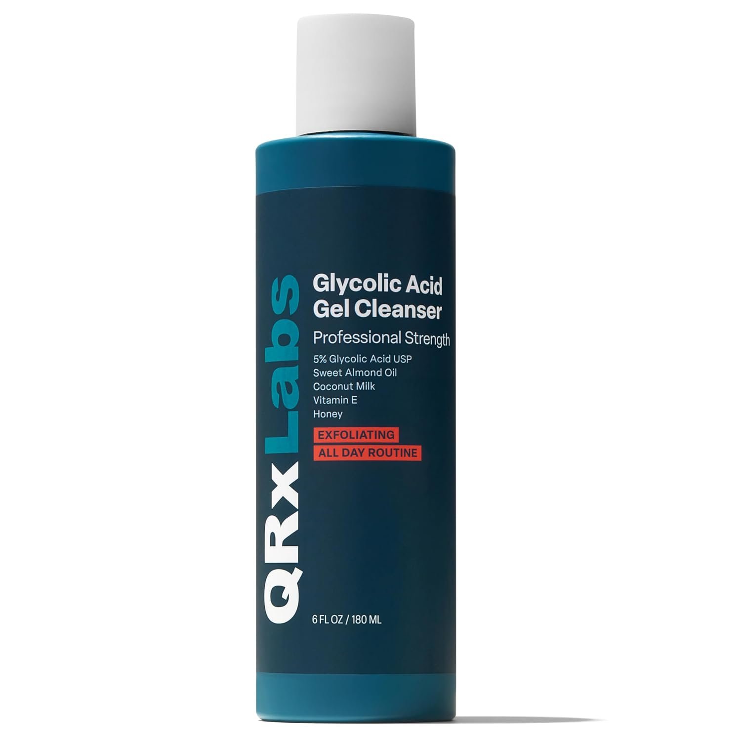 QRxLabs Glycolic Acid Face & Body Wash – 5% AHA Daily Gel Cleanser – 6oz