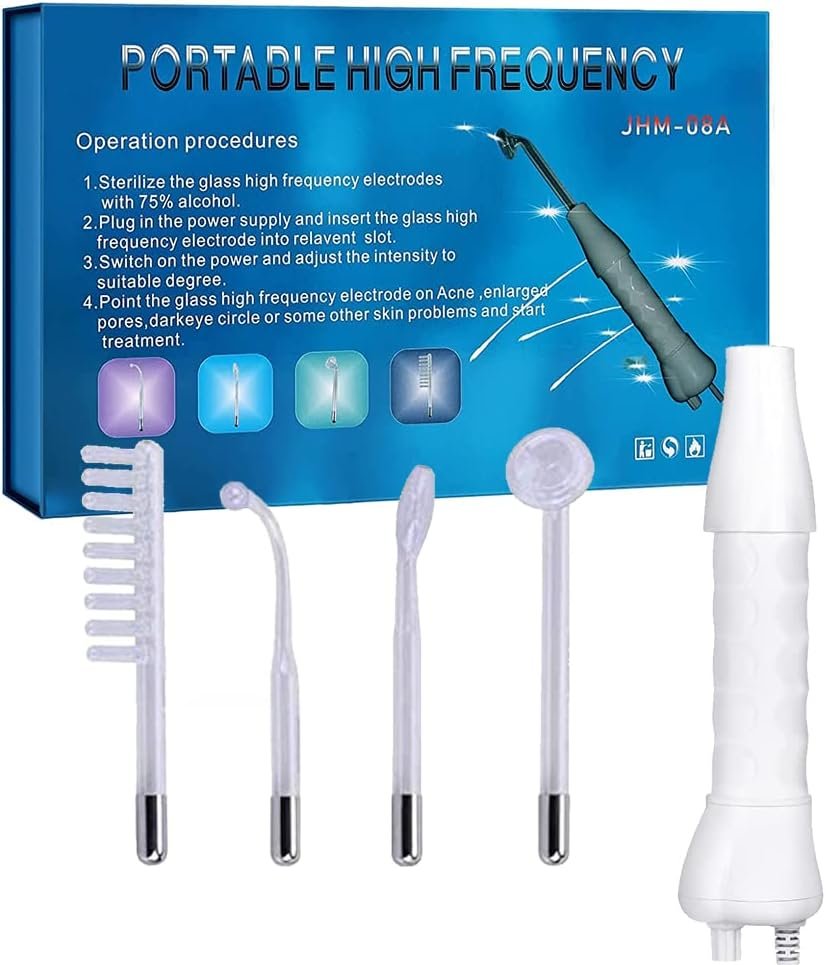 Facial Wand, High F requency Facial Wand, Portable Handheld Skin Machine,4 Different Tubes.