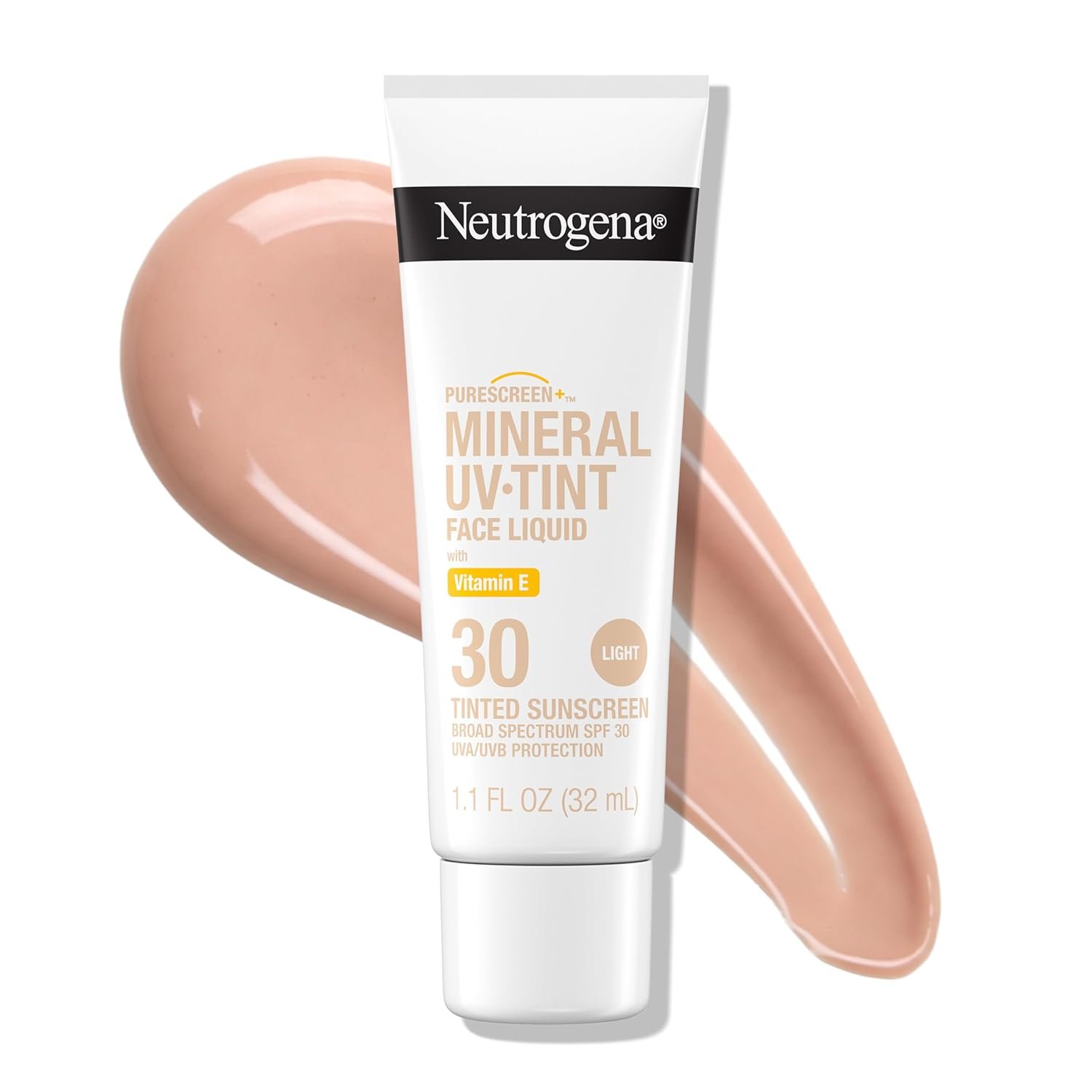 Neutrogena Purescreen+ Mineral Tinted Sunscreen SPF 30, Light, 1.1 fl oz