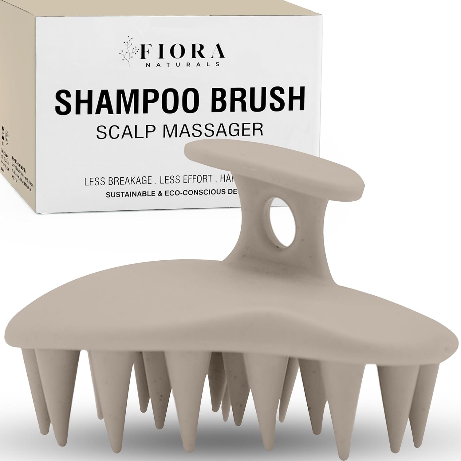 Fiora Naturals Scalp Massager Shampoo Brush, Silicone Scrubber, BPA Free