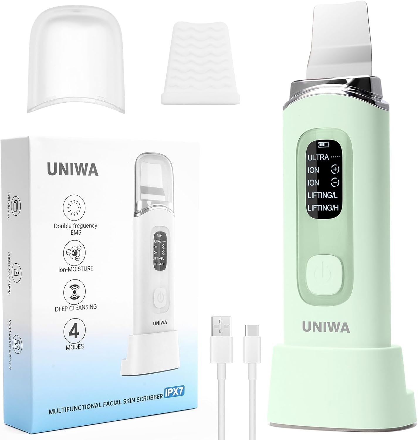 UNIWA Skin Scrubber Face Spatula, Blackhead Remover for Facial Cleansing