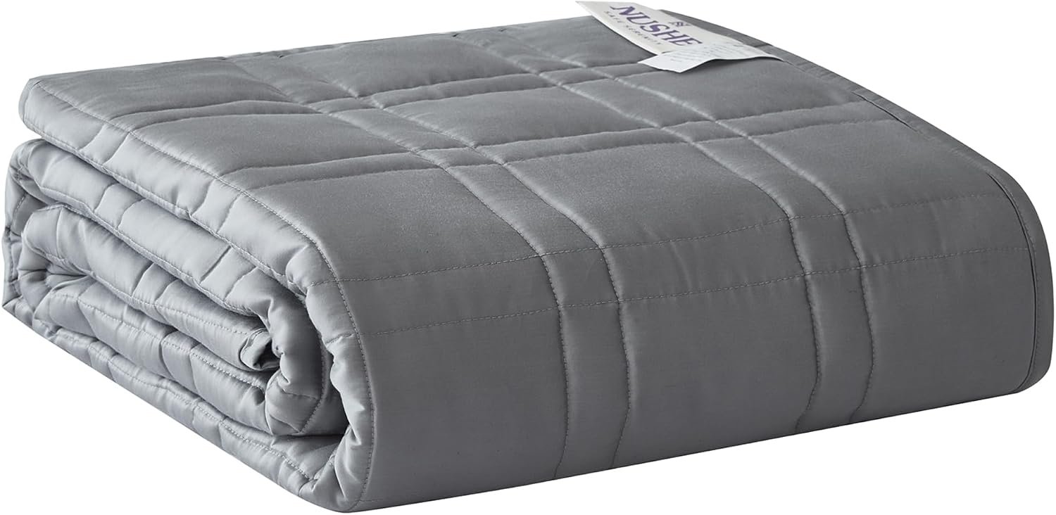 Cooling Weighted Blanket – 15 lb Twin Grey Bamboo Viscose