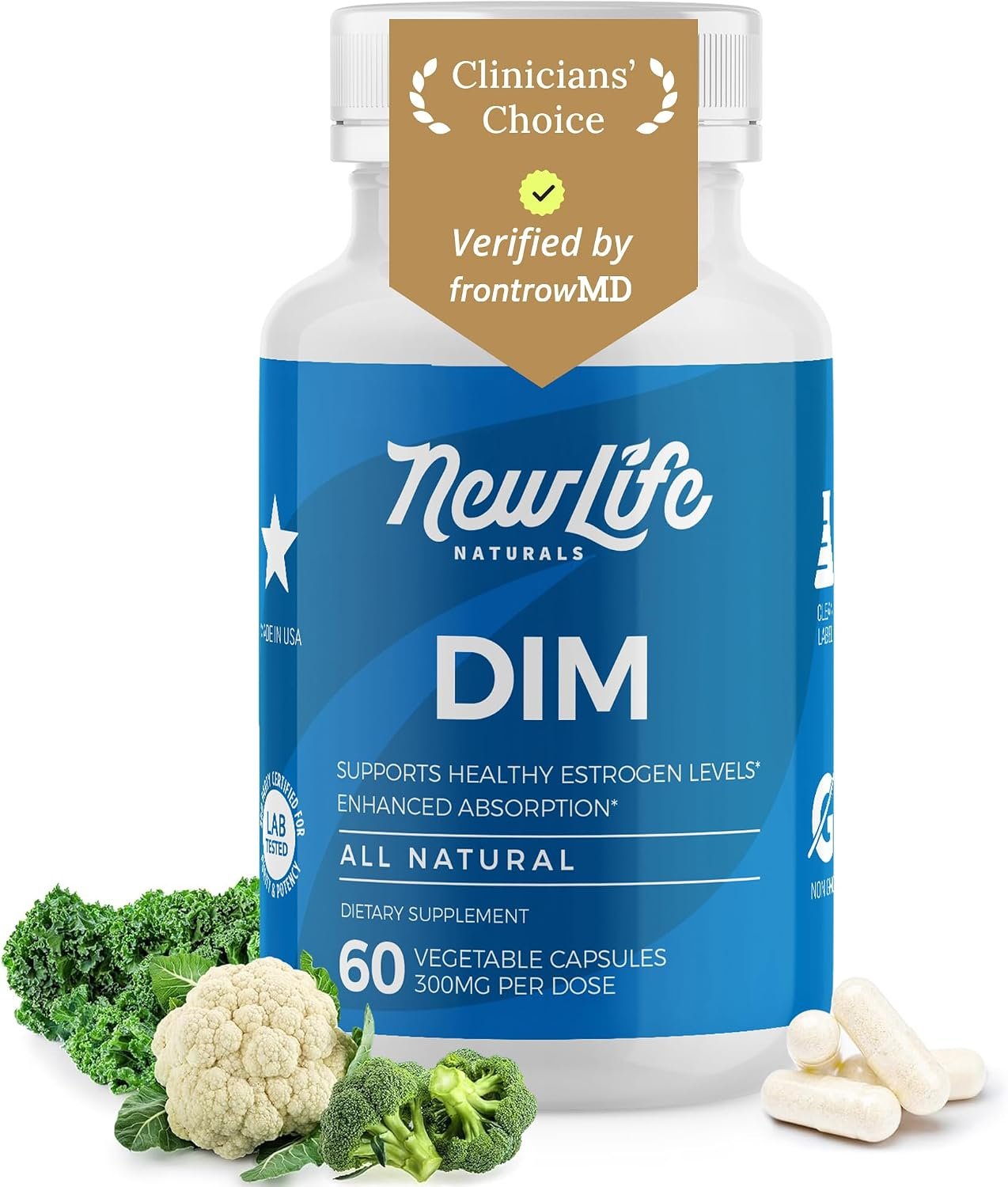 NewLife Naturals DIM Supplement – Hormone Balance for Women & Men, 60 Count