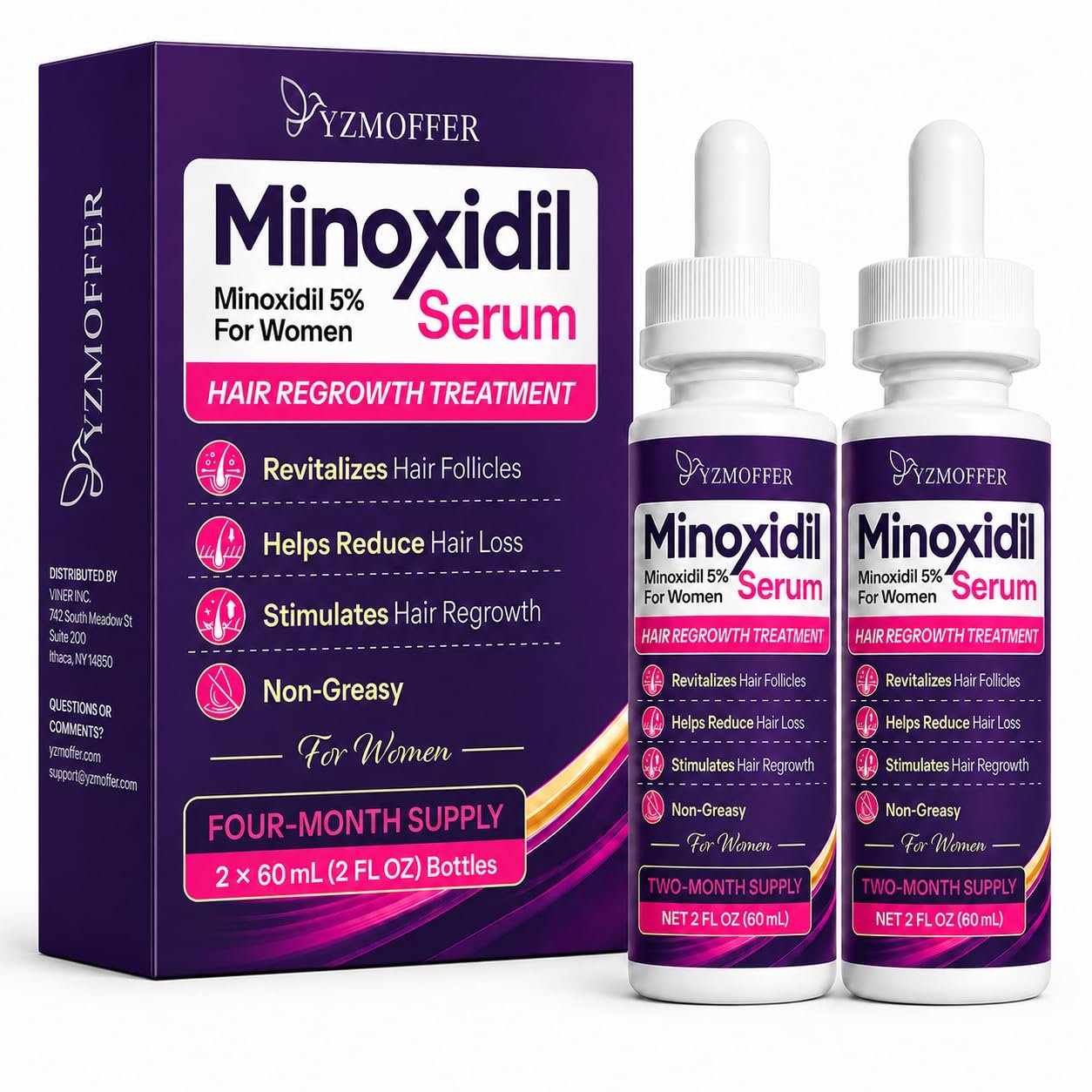 Minoxidil 5% Hair Regrowth Treatment for Women, 4-Month Supply