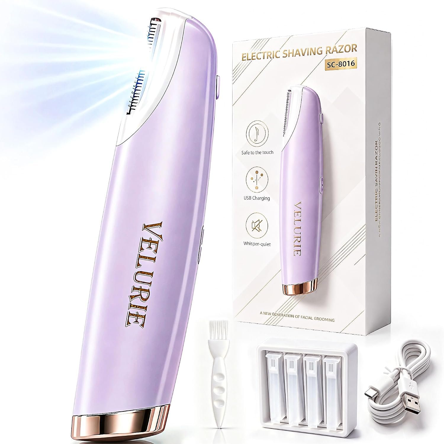 Sonic Dermaplane Razor for Women Face, Purple