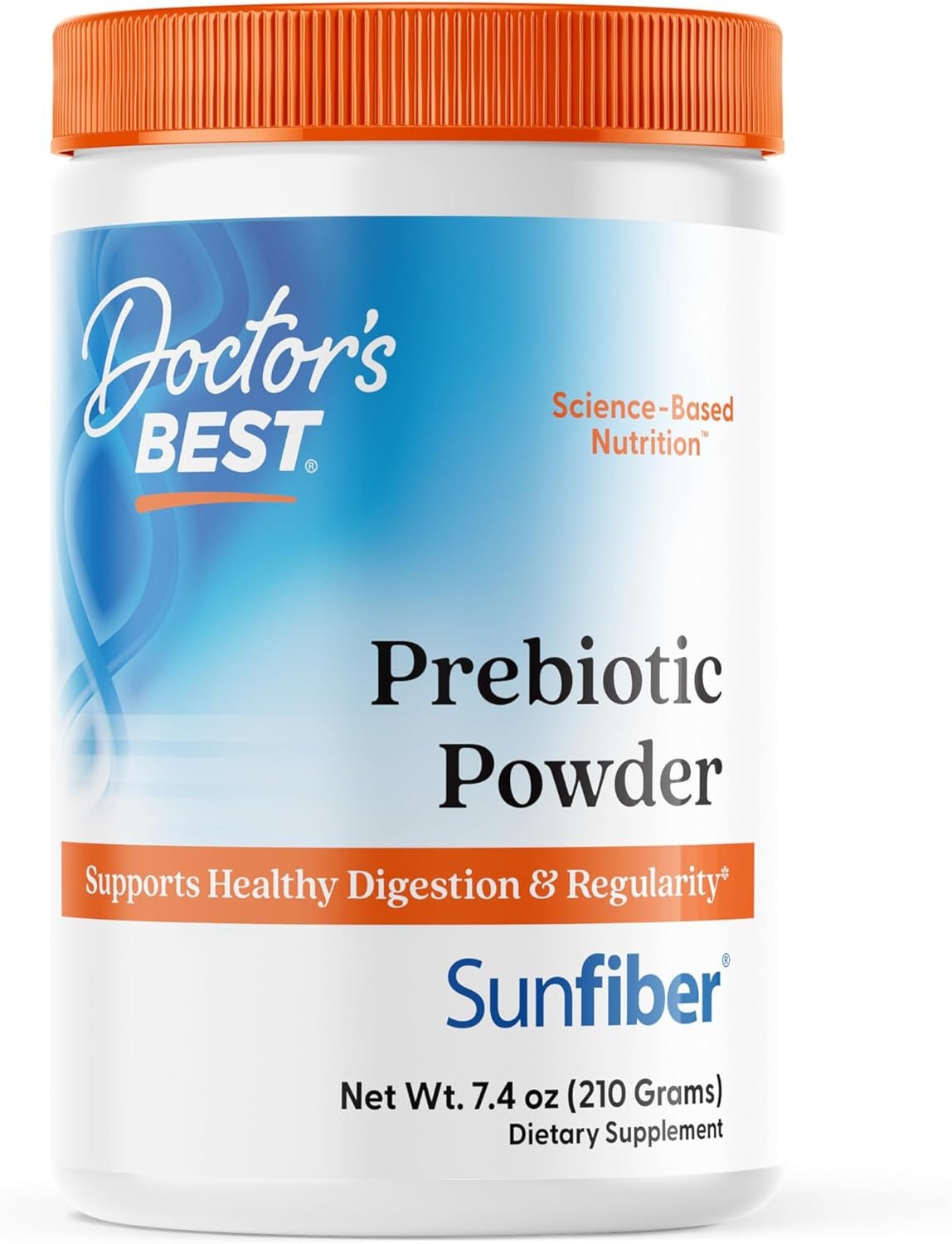 Doctor’s Best Prebiotic Powder Supplement with Sunfiber Guar Fiber, 7.4 oz