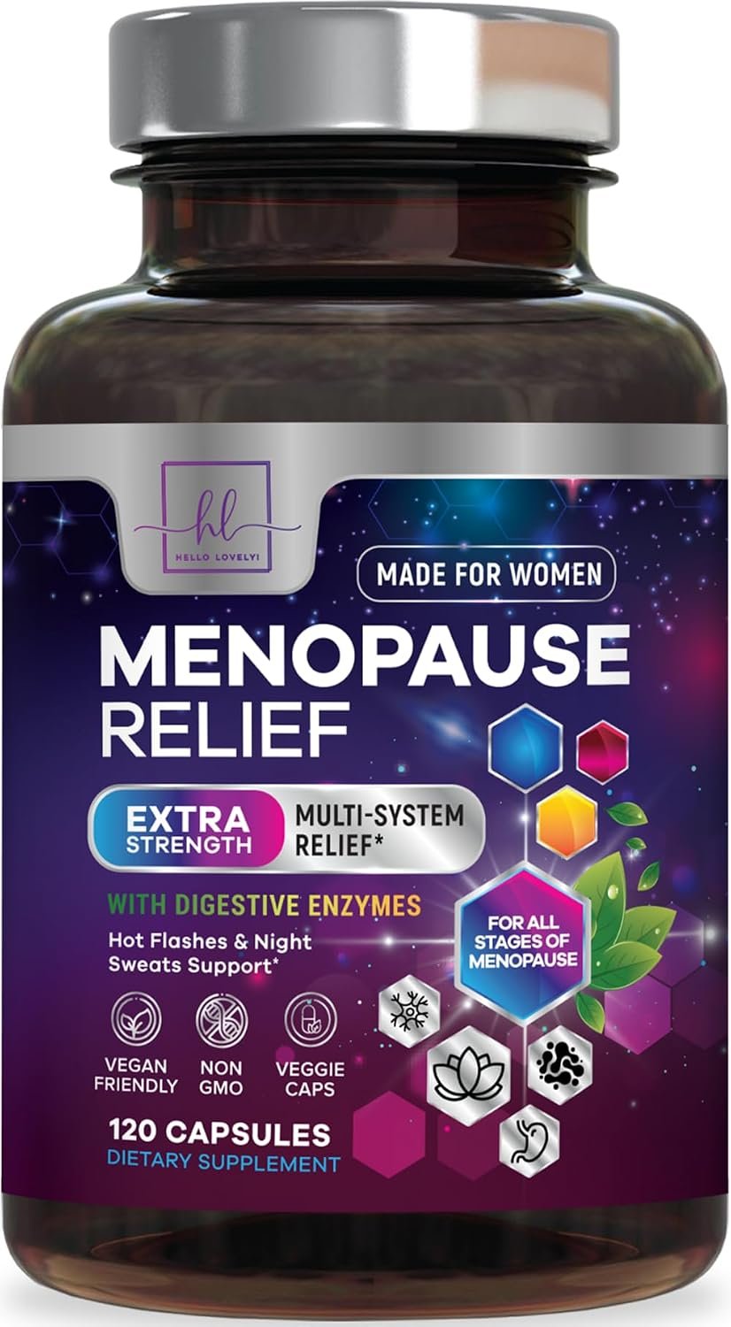 Menopause Supplements for Women – Complete Menopause Relief Support with Probiotics, Dong Quai & Black Cohosh – Hot Flash & Night Sweats, Vaginal & Digestive Support, Bottled in USA – 120 Capsules