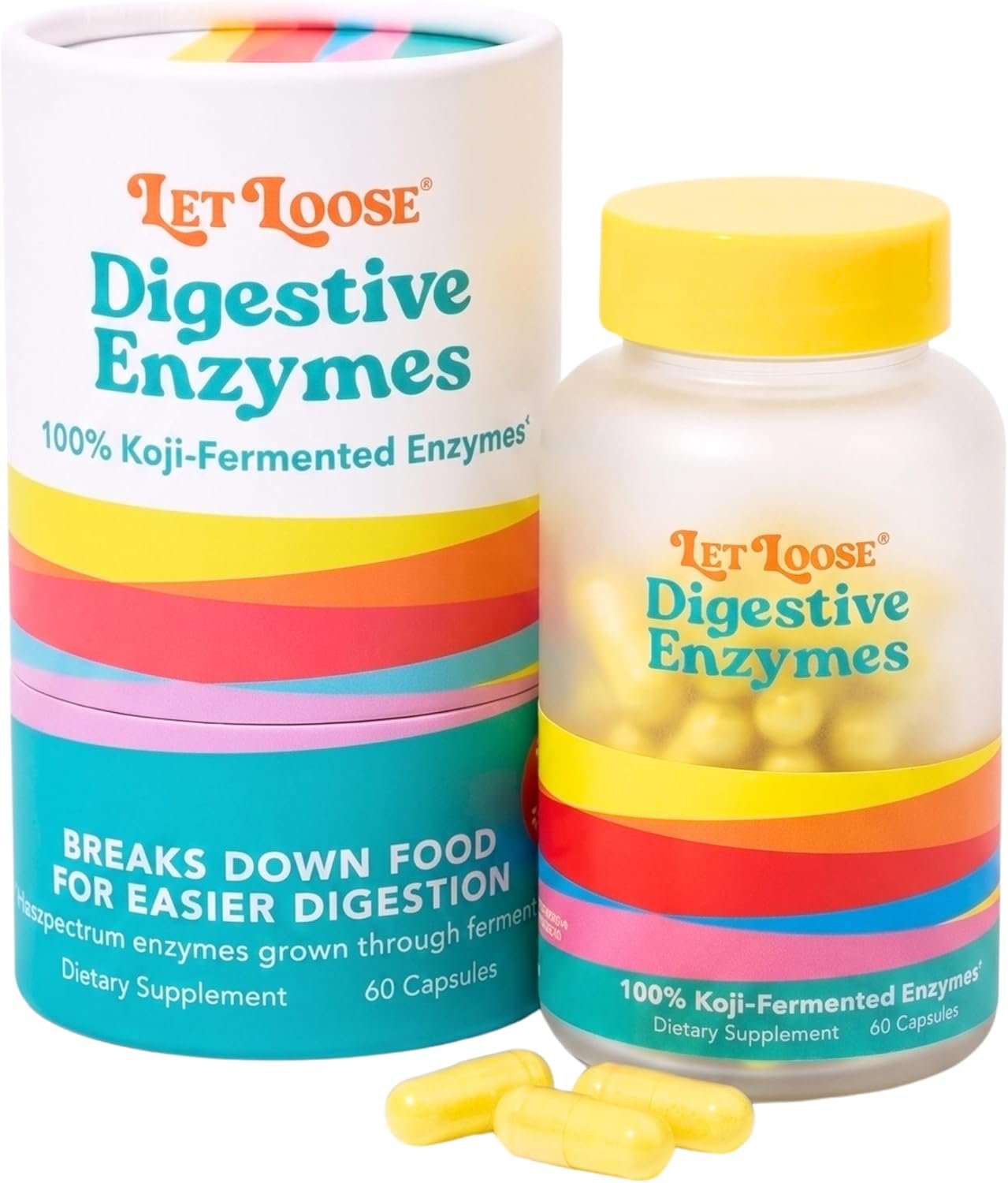 Let Loose Koji Digestive Enzymes Supplement for Bloating Relief (60 Count)