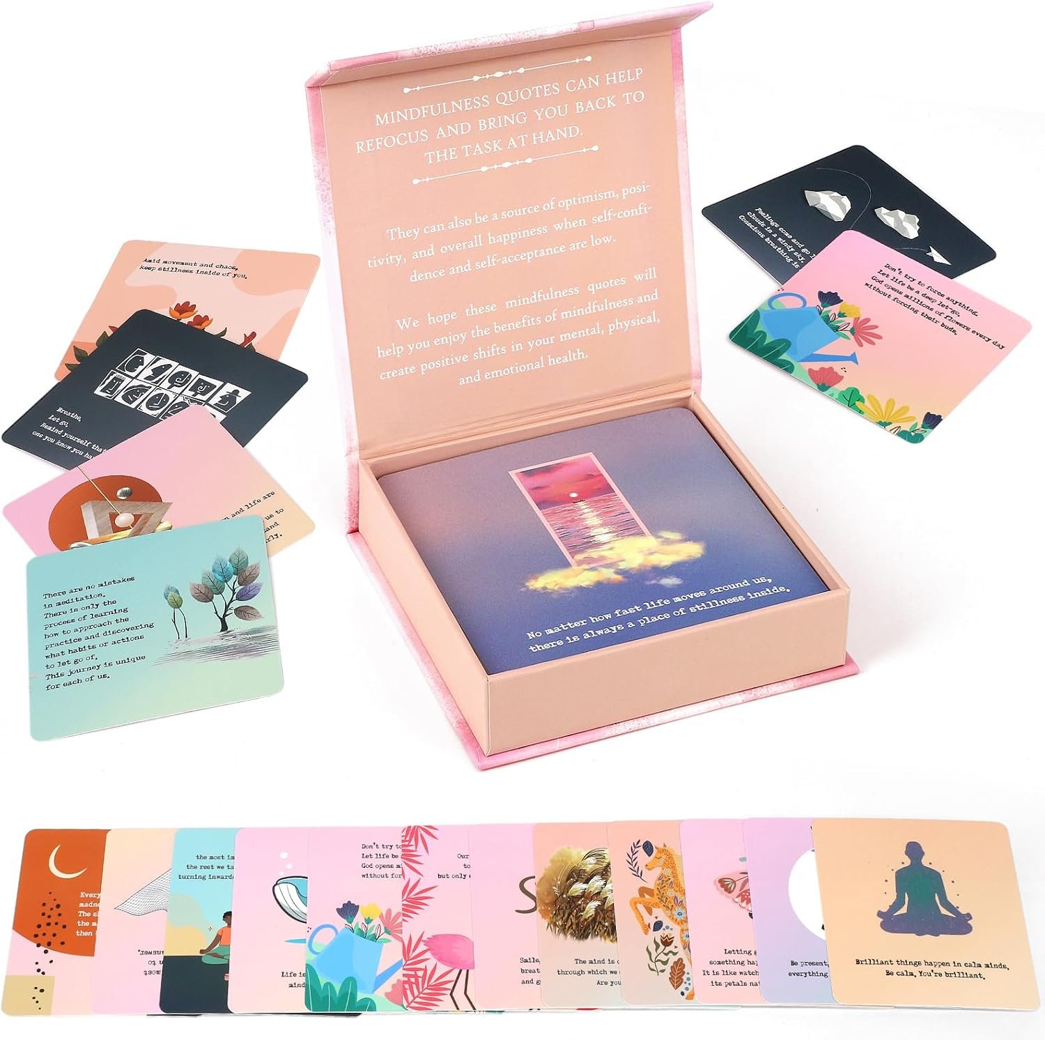 48 Stress Relief and Self Care Cards, Affirmation Cards, Mindfulness and Meditation Exercises, Anxiety Relief and Relaxation