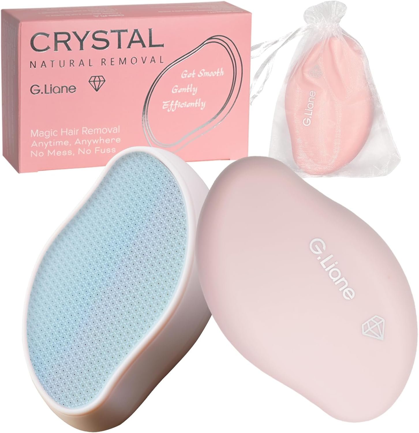 Crystal Hair Eraser Glass Hair Removal Hair Remover(Light Pink)