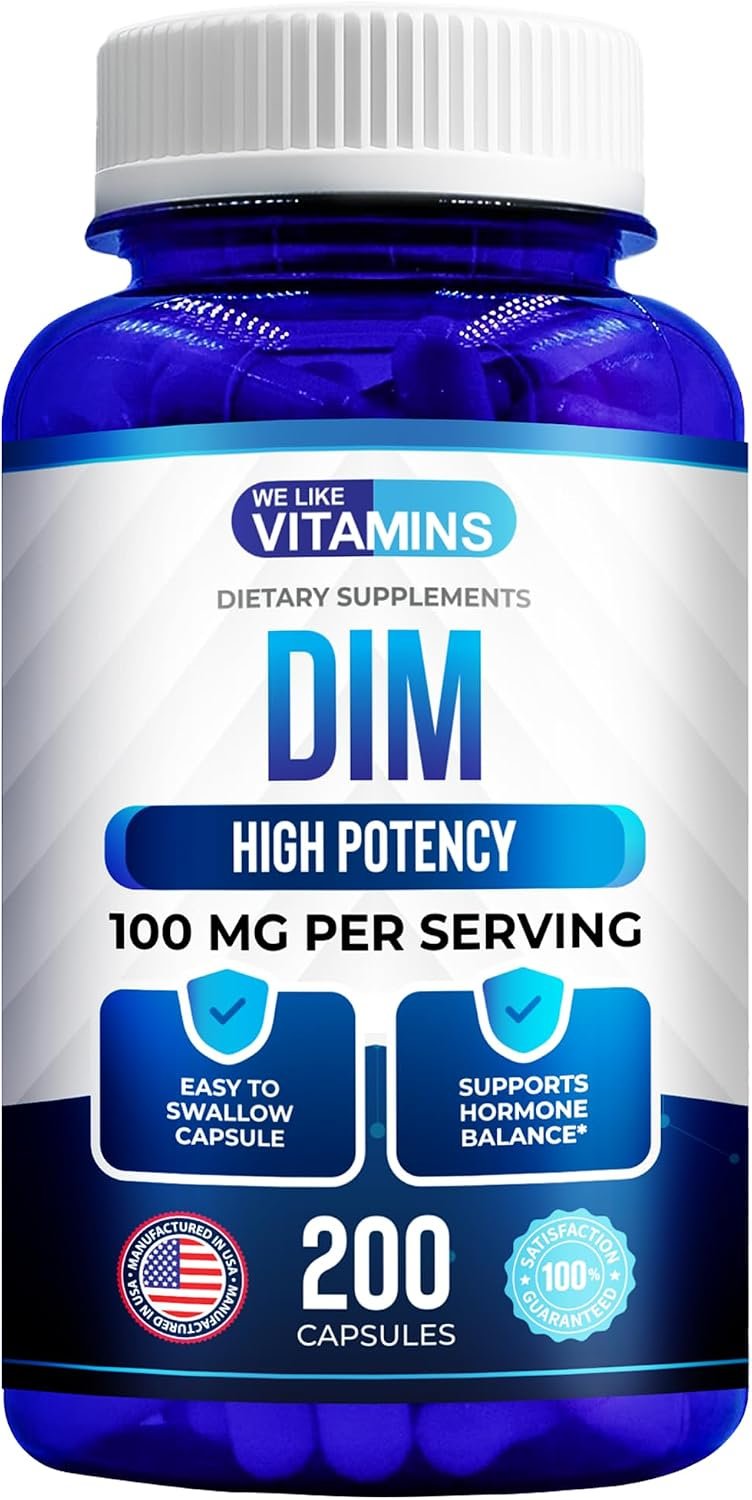 DIM 100mg Diindolylmethane DIM Supplement for Hormone Support*, 200 Caps