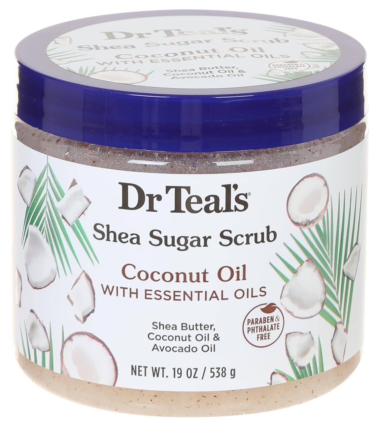 Dr. Teal’s Shea Sugar Scrub Coconut Oil 19 Ounce Jar