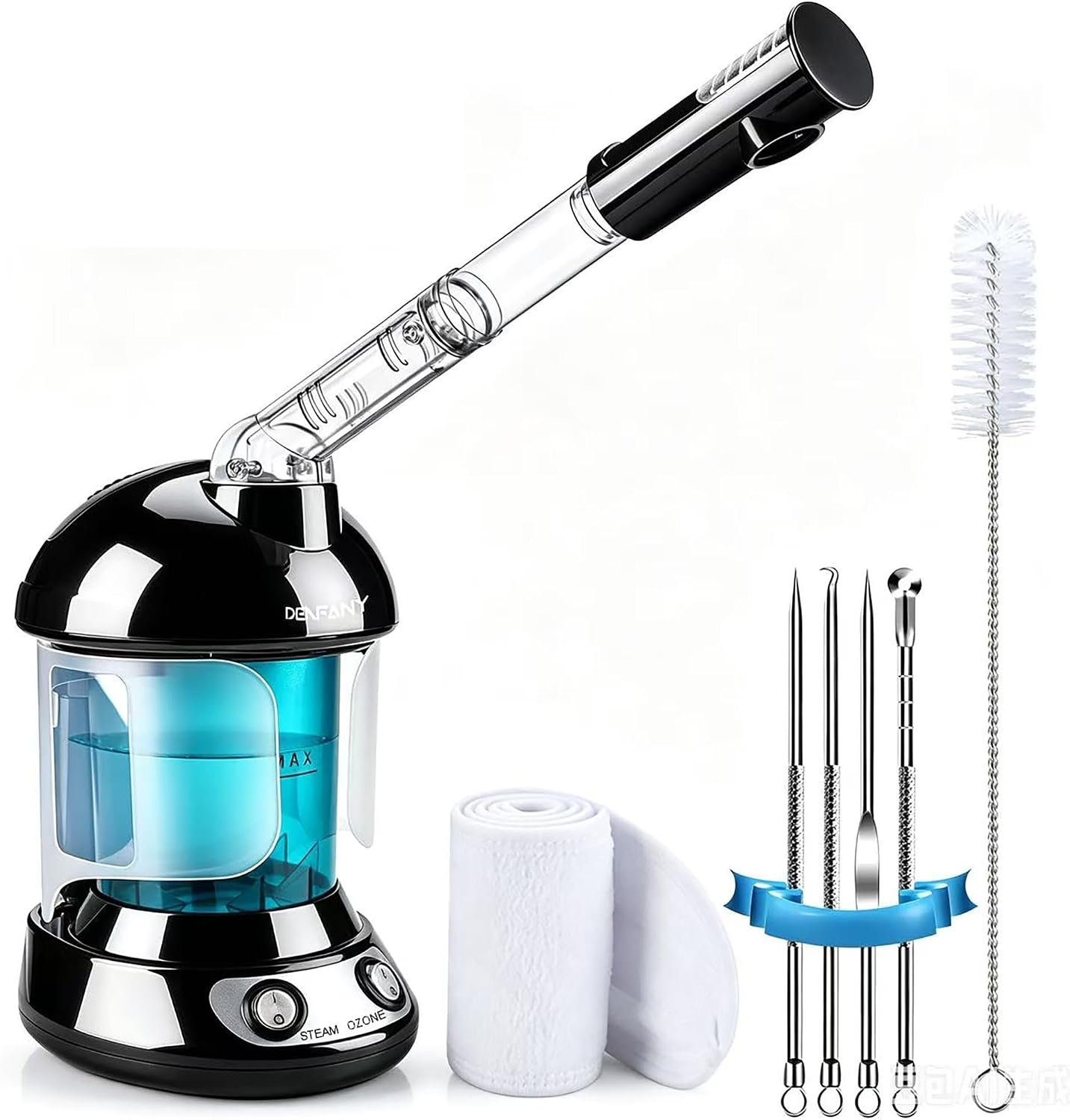 DENFANY Facial Steamer with Ozone Extendable 360° Arm – for Home or Salon