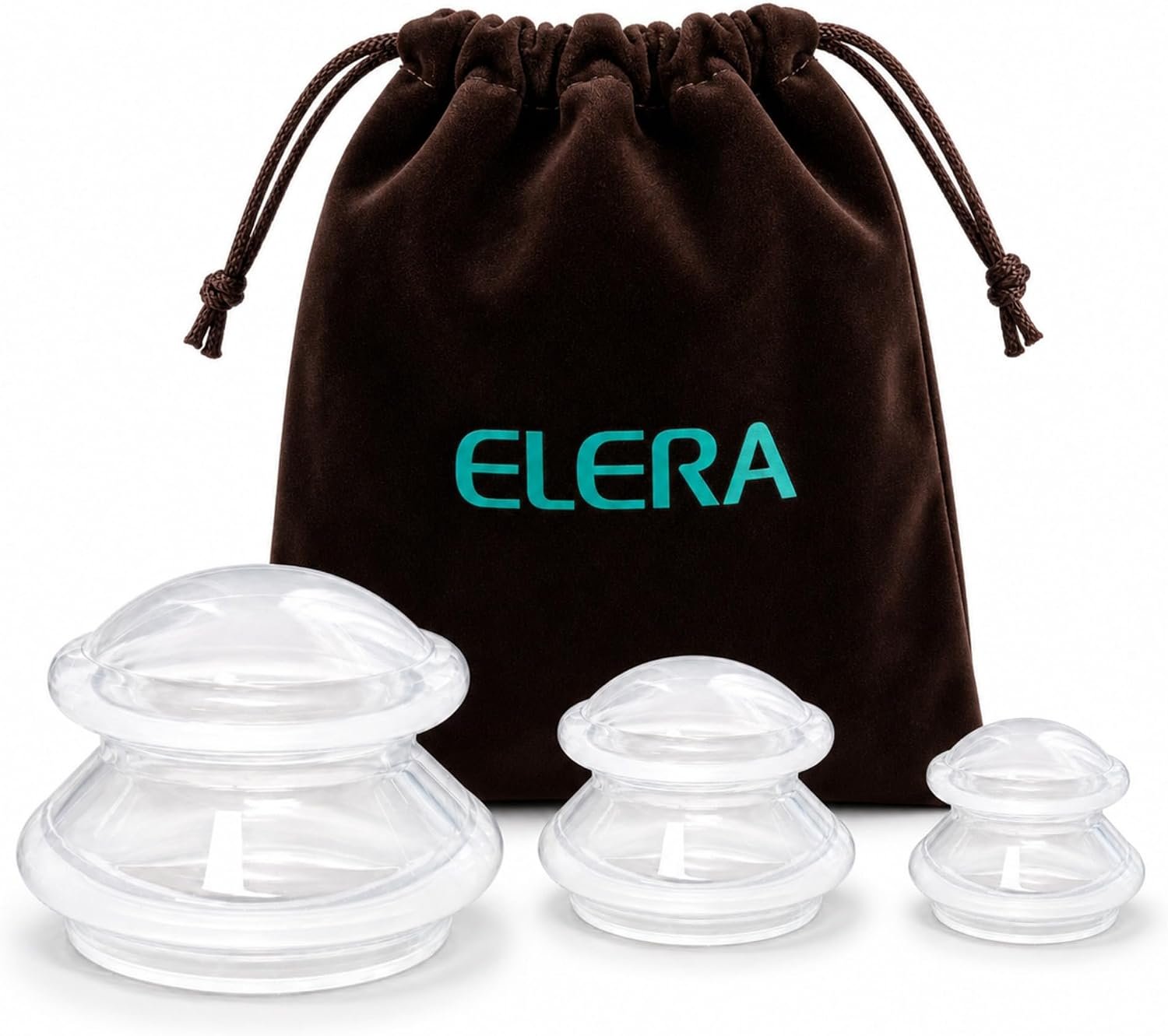 ELERA Cupping Kit for Massage Therapy – Silicone Cupping Therapy Set with 3 Massage Cups (S/M/L), Ideal for Cellulite, Relaxation & Daily Self-Care