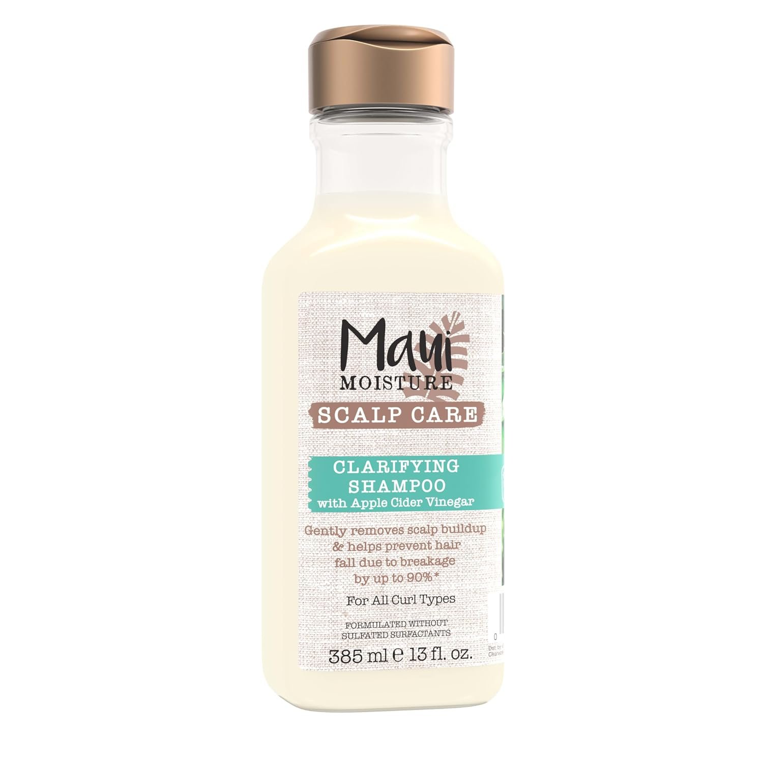 Maui Moisture Scalp Care Clarifying Shampoo, Apple Cider Vinegar Curly Hair Shampoo Moisturizes & Removes Scalp Build-Up, Sulfate-Free Surfactants, 13 fl. oz