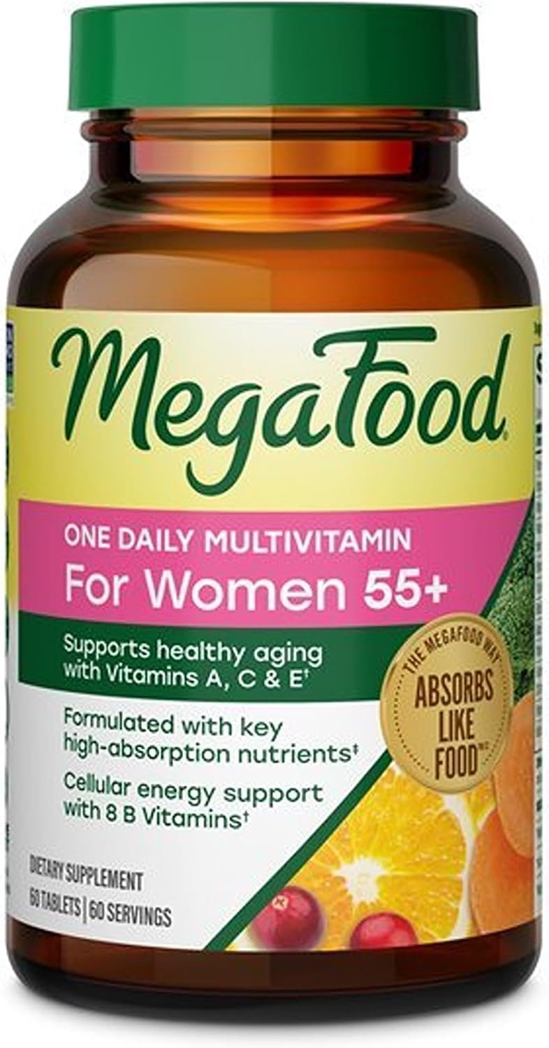 MegaFood One Daily Multivitamin for Women 55+ with 19 Nutrients, 60 Tablets
