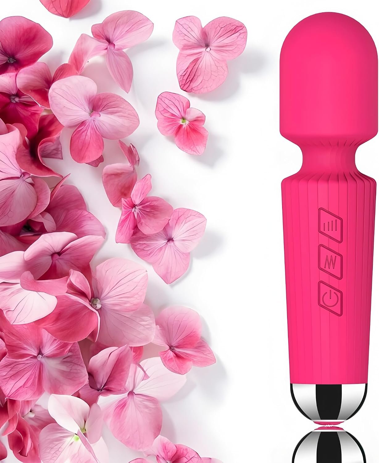 Portable Quiet Vibrating Mini Massager for Women & Men, Personal Handheld Electric Massager for Back Neck Shoulder Muscle Pain Relief & Relaxation, 20 Modes 8 Speeds (Red)
