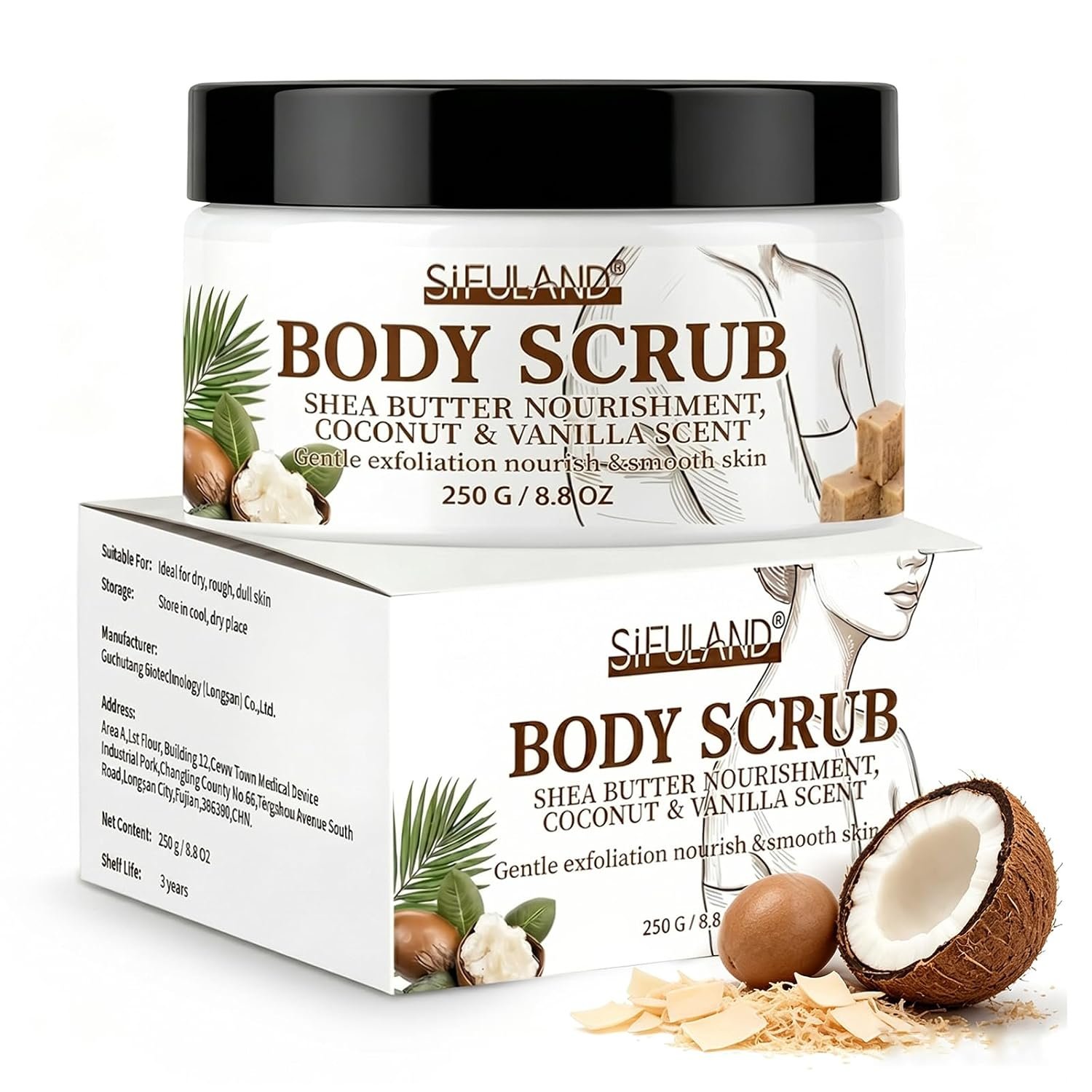 Shea Butter & Coconut Body Scrub with Shea Butter Exfoliating Body Scrub