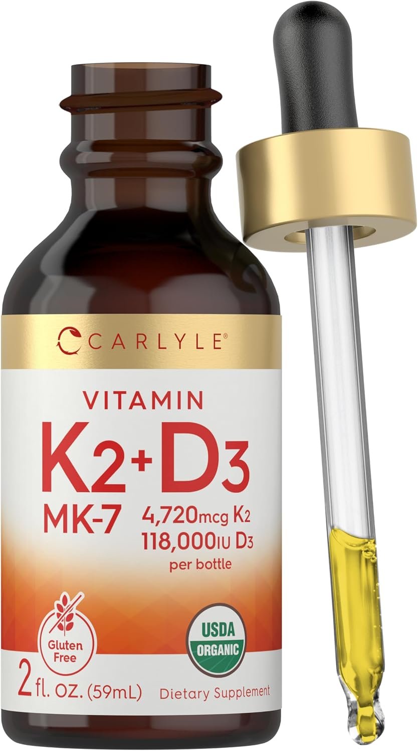 Carlyle Vitamin D3 K2 Drops | 2 Fl Oz | MK-7 Supplement