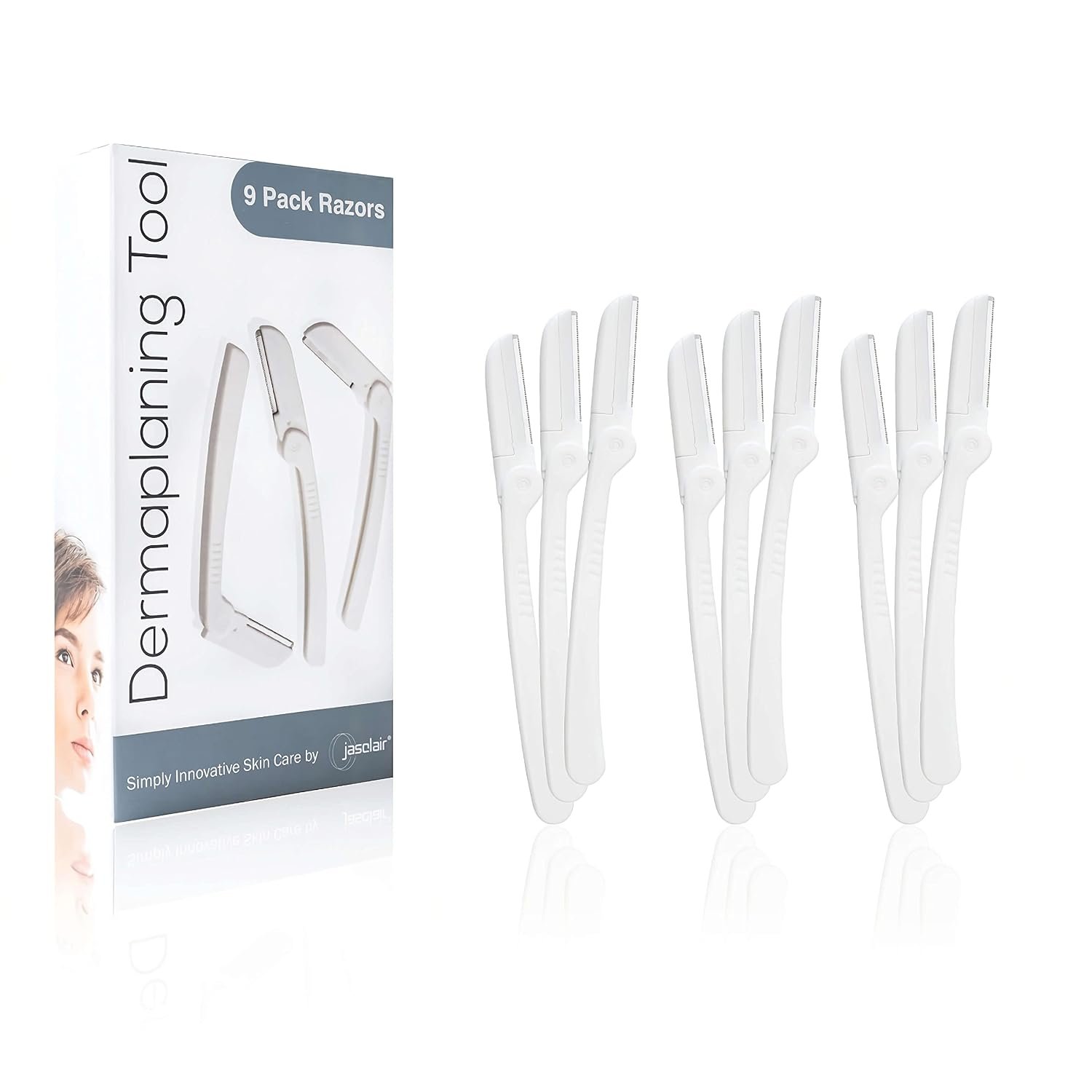 Dermaplane Razor for Women – Face Razor for Peach Fuzz & Eyebrows, 9 Count