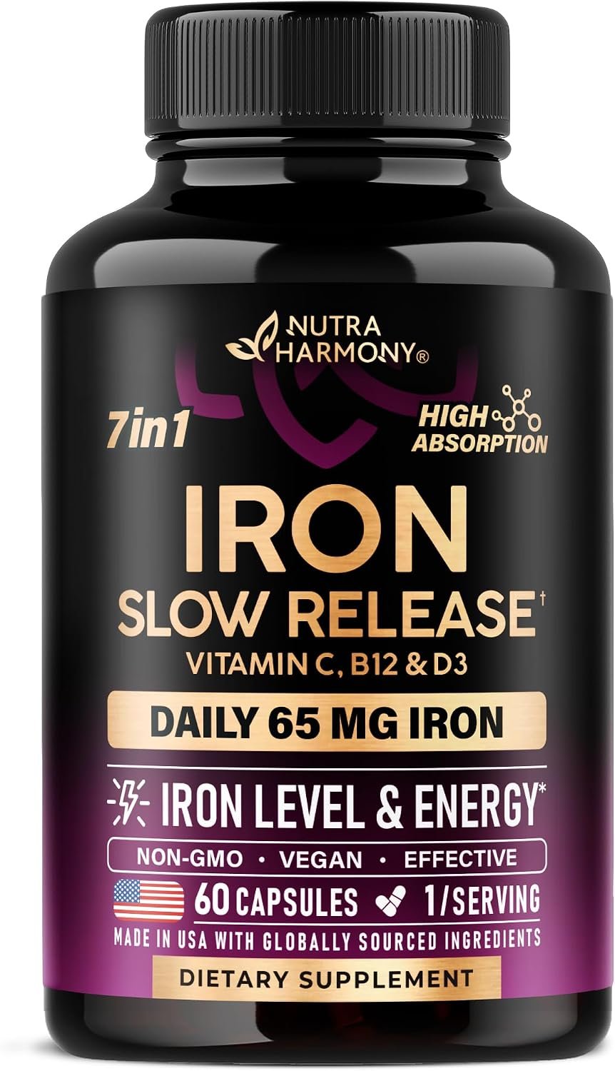 Iron Supplement for Women – Iron 65mg (Ferrous Sulfate 325mg) – 60 Caps
