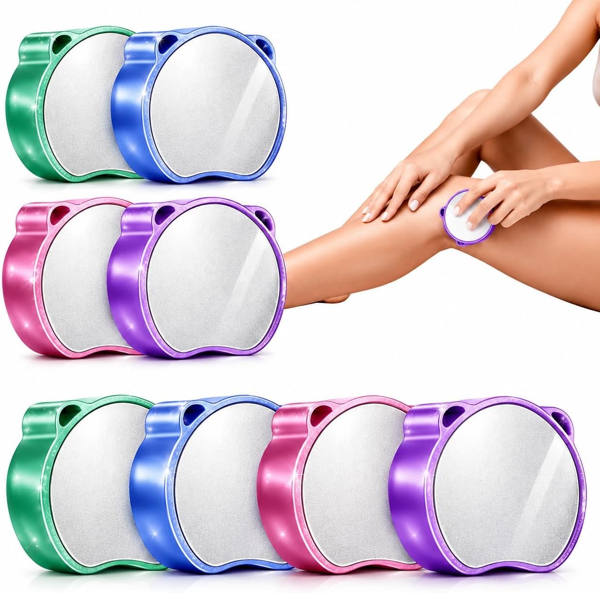 Magic Crystal Hair Eraser, Suitable for Men and Women Painless Exfoliating Crystal Hair Removal Tool, Magic Crystal Hair Remover for Legs and Back of Arms (Green)
