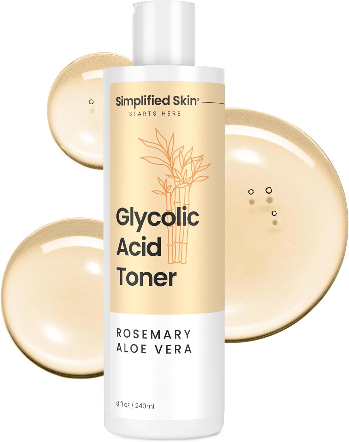 Simplified Skin Glycolic Acid Toner for Face, 8% AHA Gentle Exfoliant