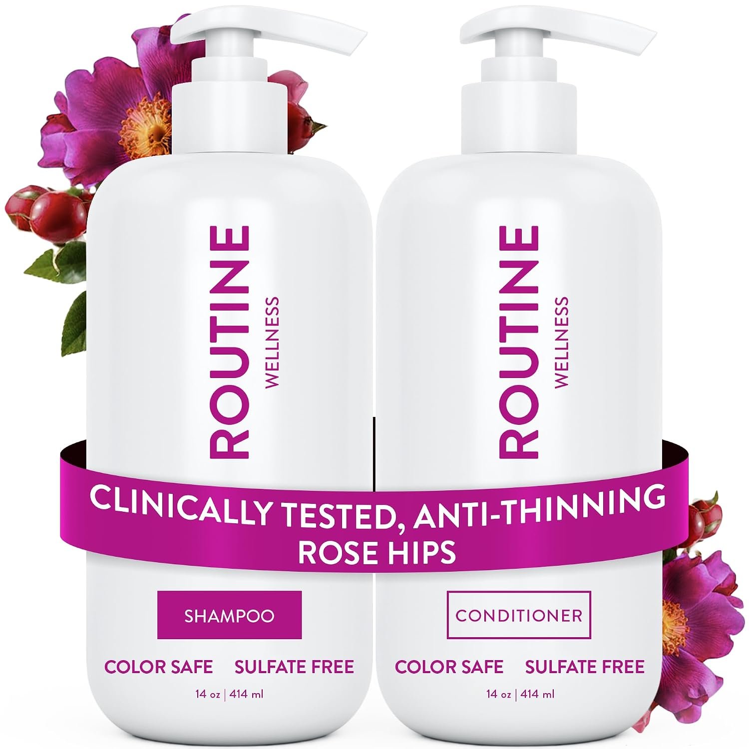 Routine Wellness Anti-Thinning Shampoo & Conditioner – Rose Hips