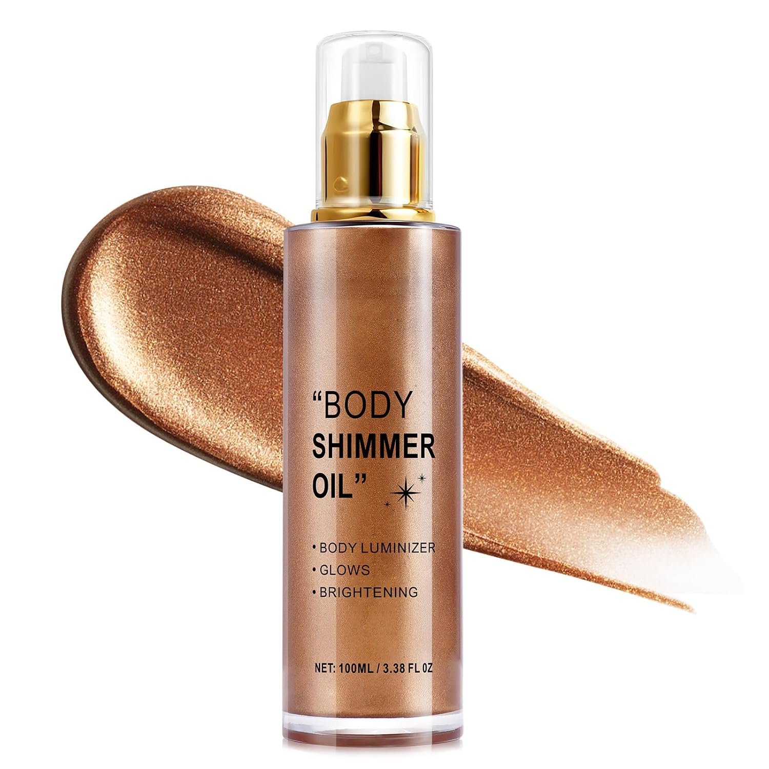 Shimmer Body Oil 100ml, Moisturizing Long Lasting Luminizer, Body Glow Oil