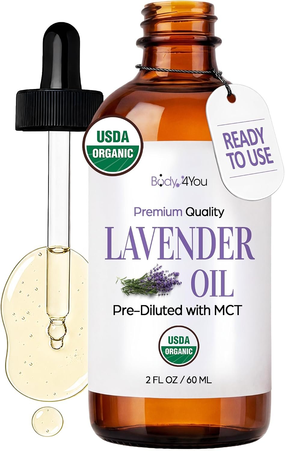 BodyJ4You Organic Lavender Essential Oil for Skin – Pure Pre-Diluted MCT