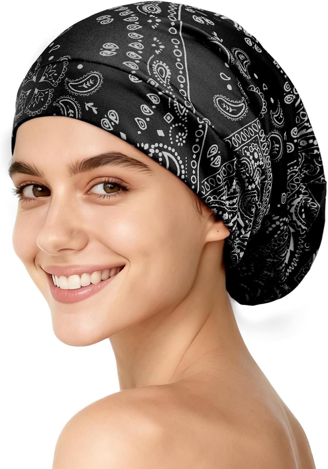 YFONG Silk Lined Bonnet for Sleeping Women Men, 22 Momme Mulberry Sleep Cap
