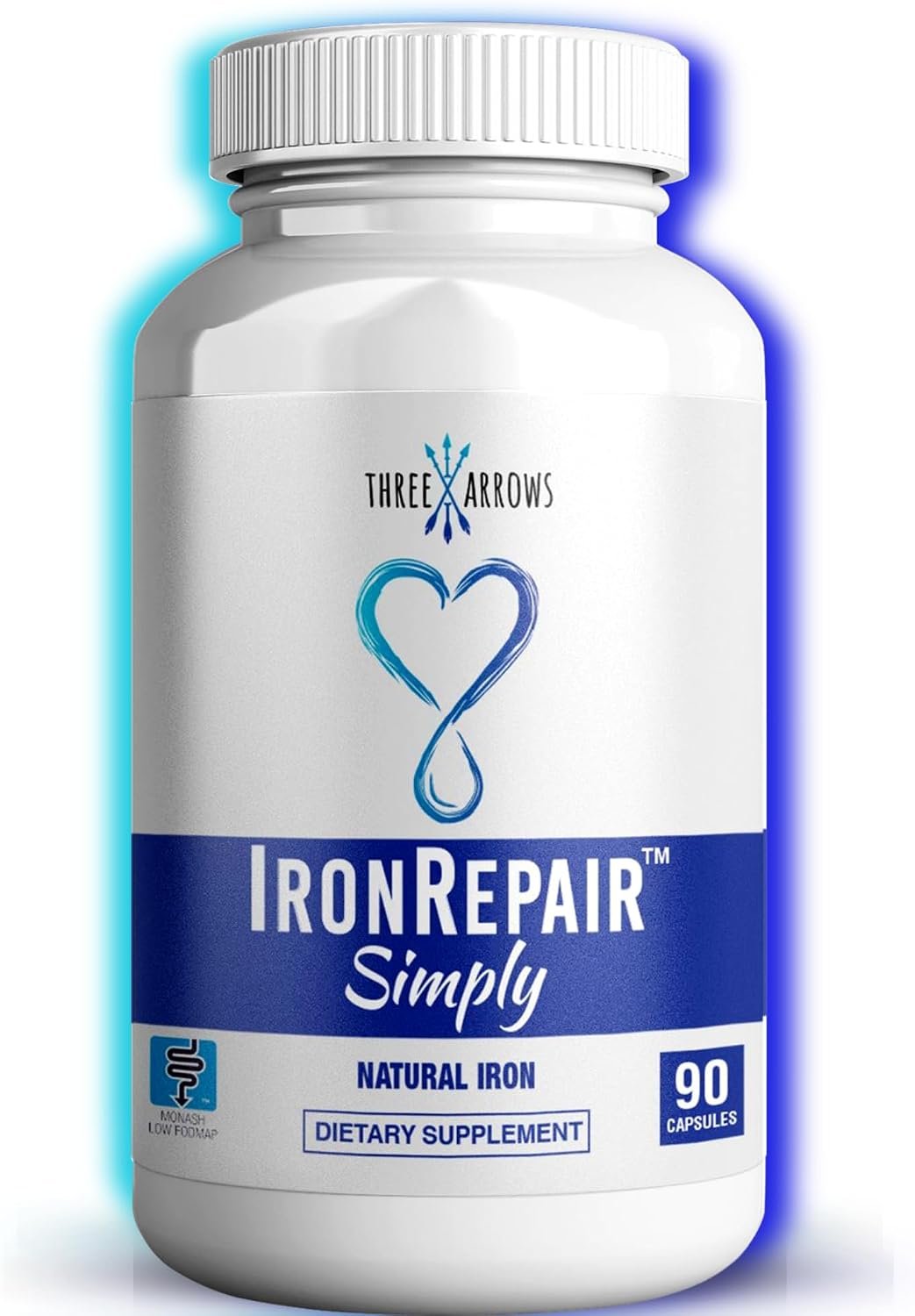 Iron Repair Simply Natural Iron Supplement for Women Men Teens, 90 Capsules