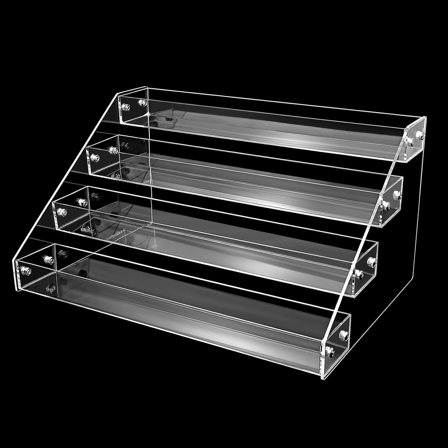 12in 4 Tier Acrylic Riser, Clear Display Organizer, Cupcake Stand & Shelves