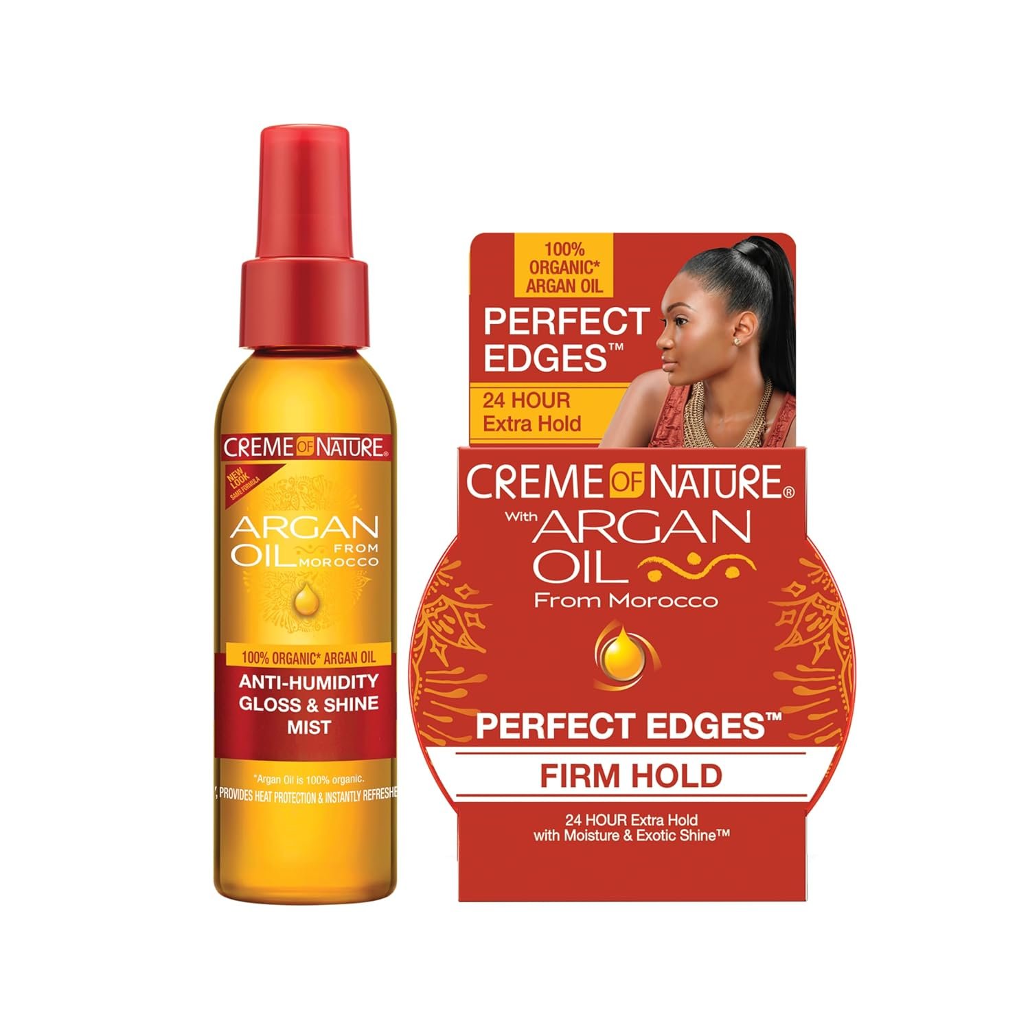 Creme of Nature Edges Gel & Anti-Humidity Mist with Argan Oil of Morocco, Keke Palmer’s Favorites, Curly Hair Styling & Heat Protection Spray (Bundle Pack of 2)