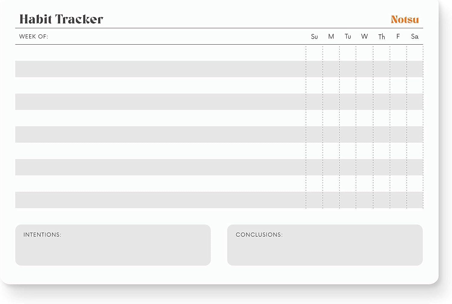 Notsu Weekly Habit Tracker Notepad