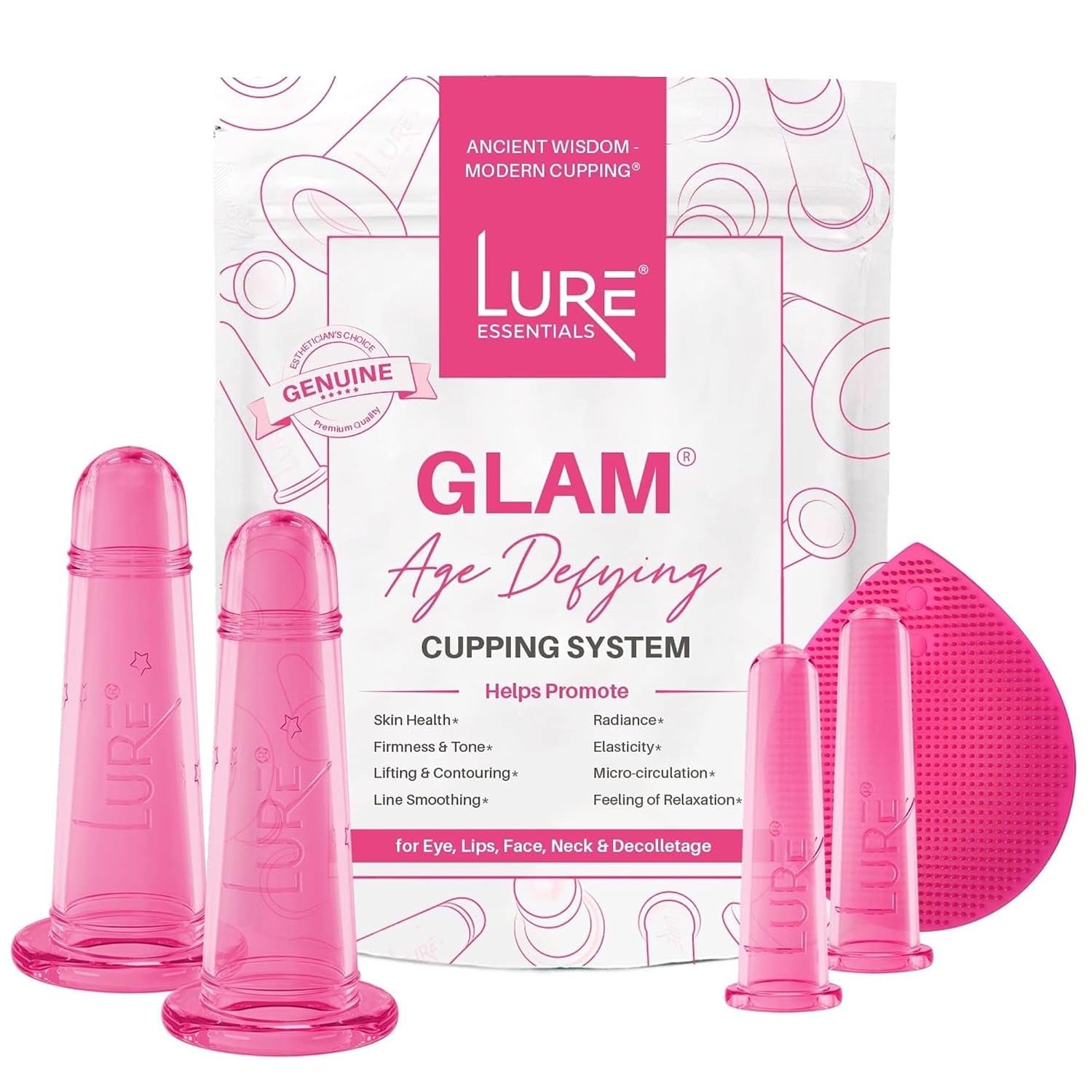Glam Facial Face Cupping Set, Cupping Therapy Sets (GLAM – Pink)