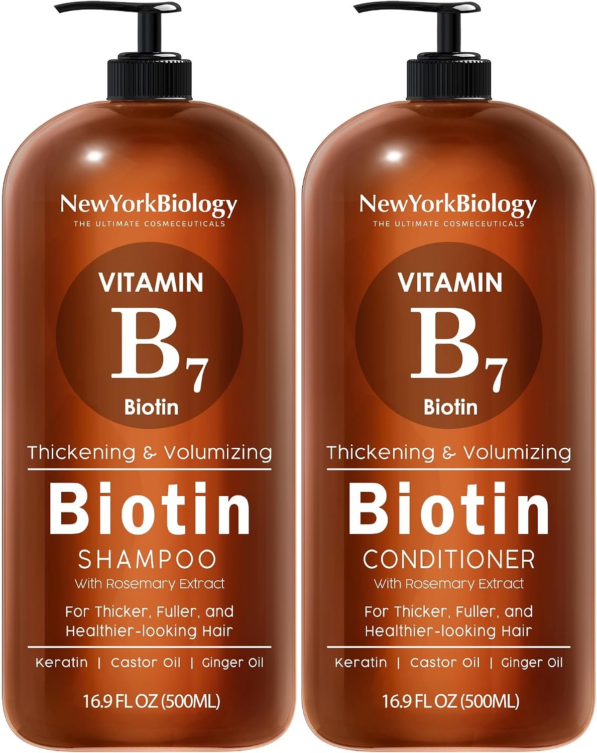 New York Biology Biotin Shampoo & Conditioner Set – 16.9 Fl Oz