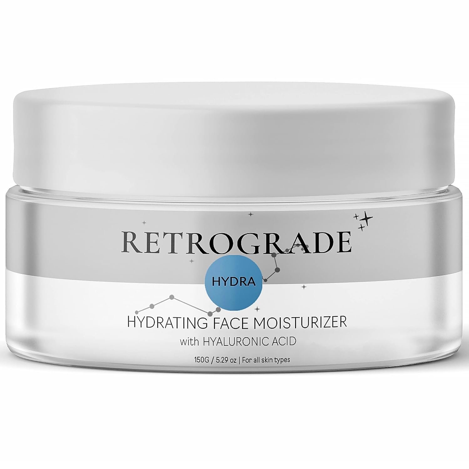 Retrograde Skin Care Hydra Hyaluronic Acid Ultra Hydrating Water Gel Cream Daily Face Moisturizer for Dry Skin, Oil-Free, Non-Comedogenic Face Lotion Hydration for More Youthful-Looking Skin, Scented