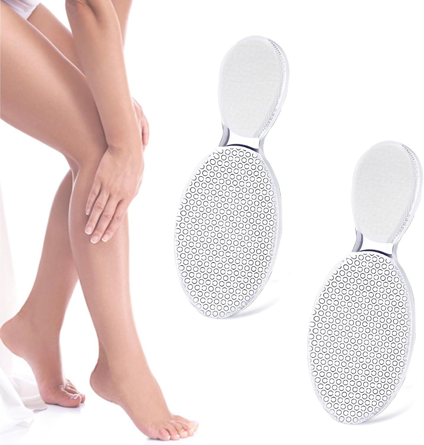 2Pcs Crystal Hair Remover Eraser Ergonomic Handle for Arms Legs Body